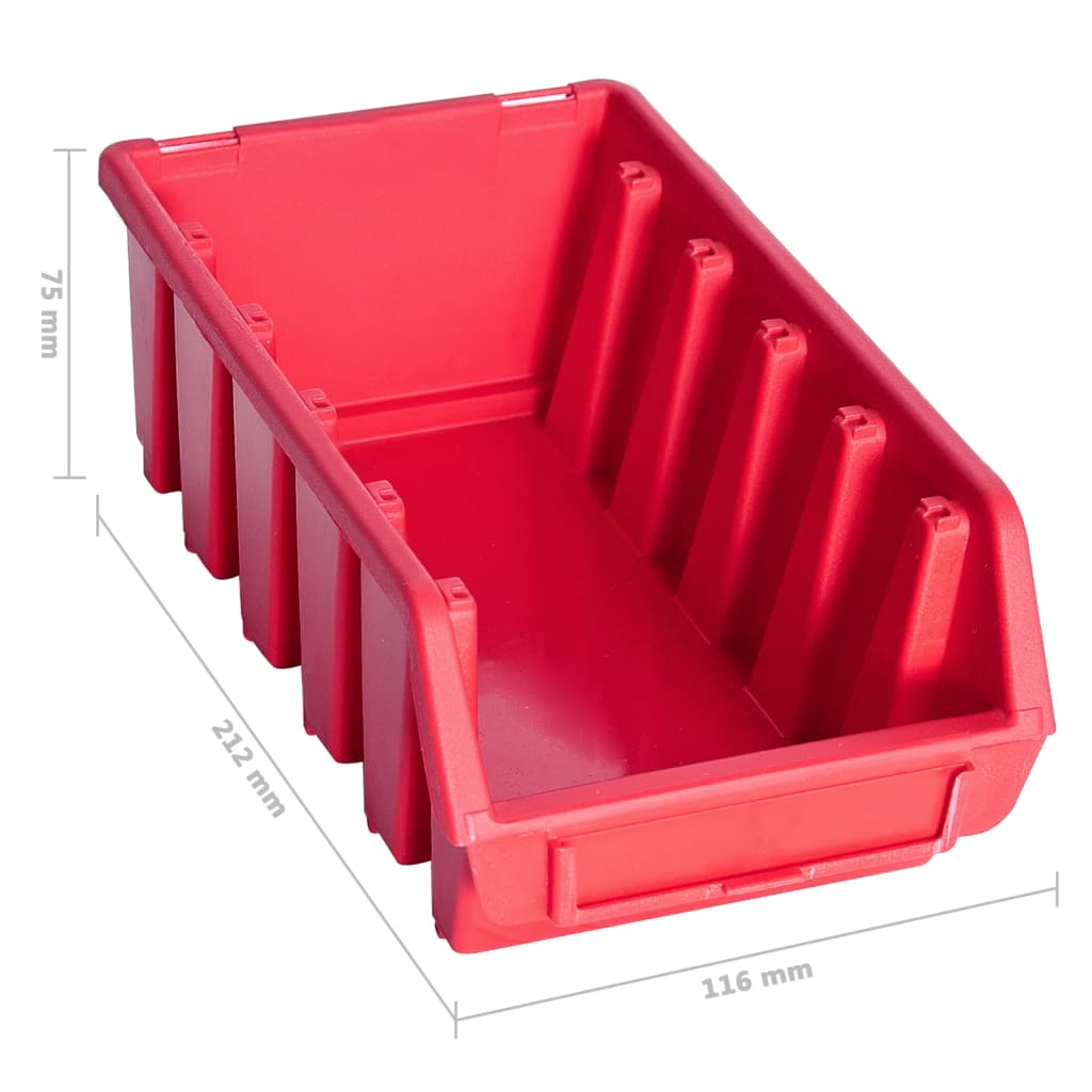 Set Cutii Depozitare 34 Piese Cu Panouri De Perete, Roșu&Negru