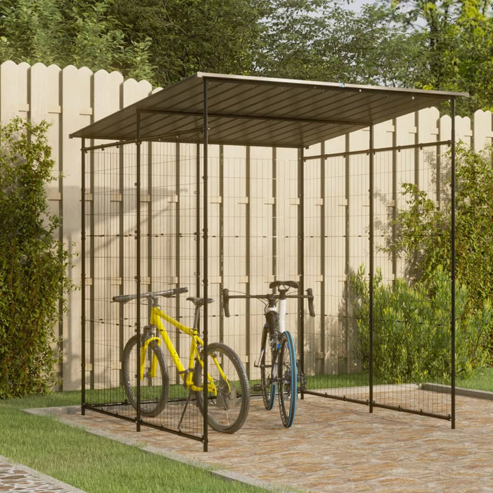 Magazie Pentru Bicicletă, Negru, 190X190X222 Cm, Oțel
