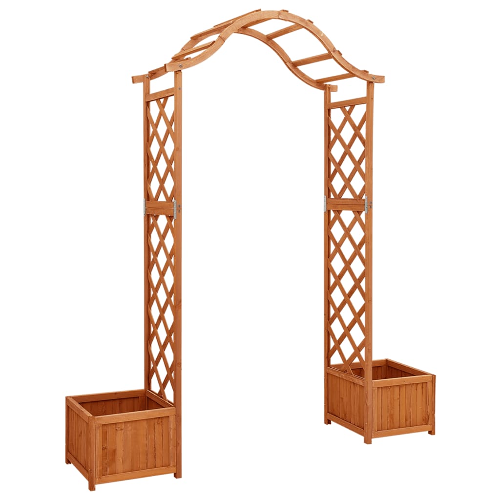 Pergolă De Grădină Cu Jardinieră, , Lemn Masiv De Brad