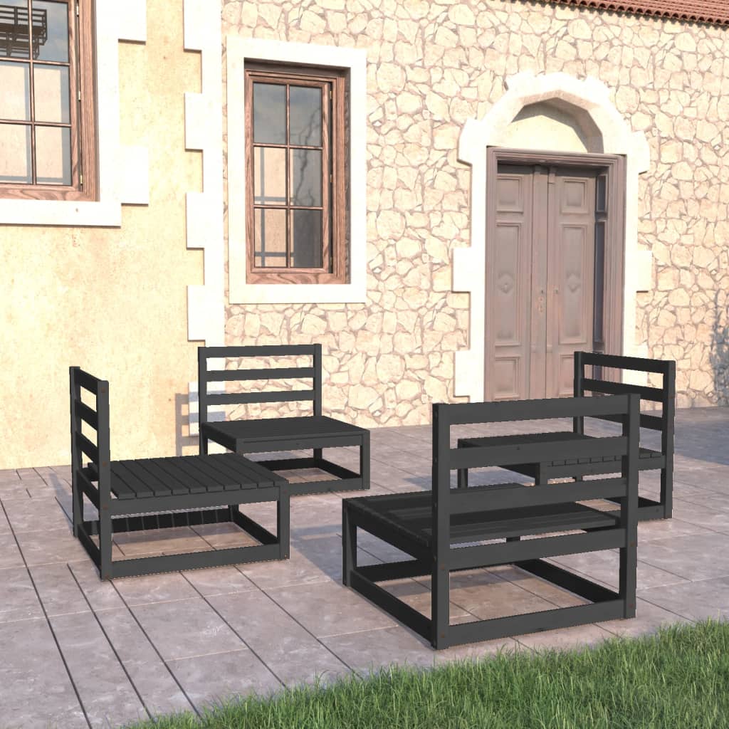 Vixl Set Mobilier De Grădină Cu Perne, 4 Piese, Lemn Masiv De Pin