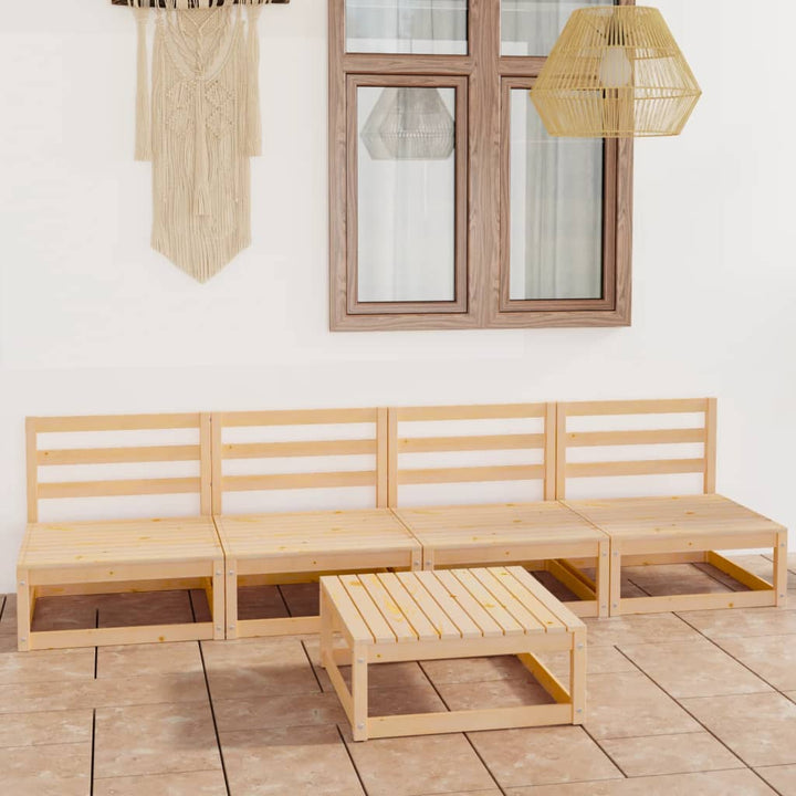 Vixl Set Mobilier Grădină Cu Perne, 5 Piese, Lemn Masiv Pin