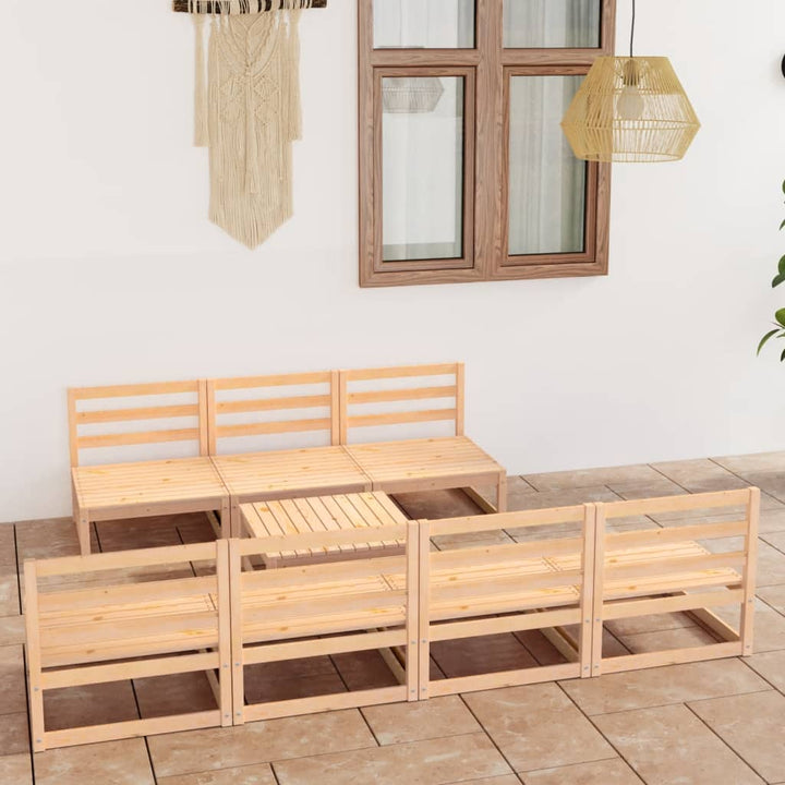 Vixl Set Mobilier De Grădină Cu Perne, 8 Piese, Lemn Masiv De Pin