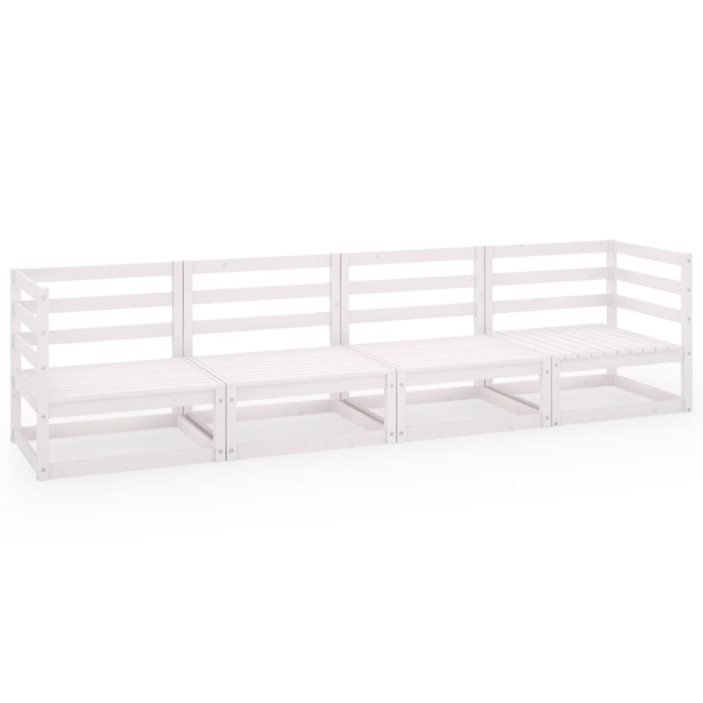 Set Mobilier De Grădină Cu 4 Locuri, , Lemn Masiv De Pin