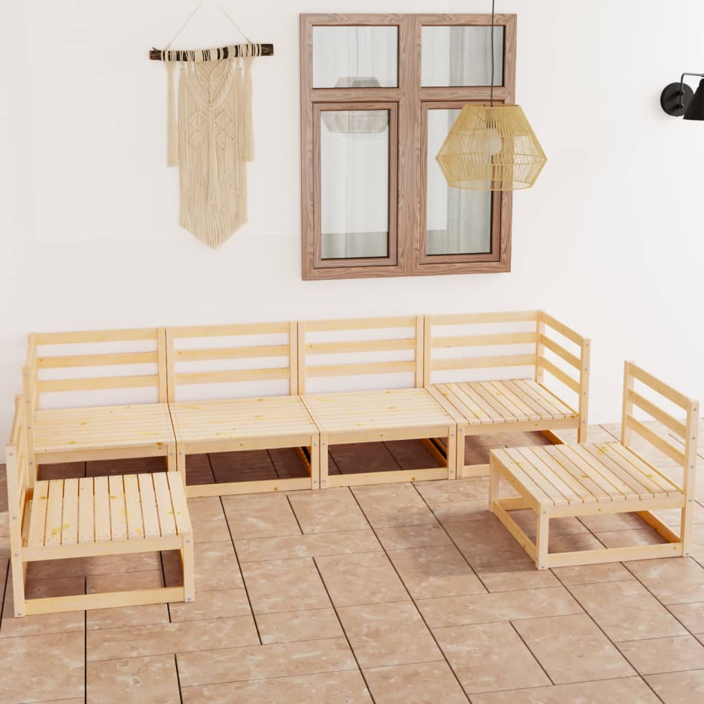 Vixl Set Mobilier De Grădină Cu Perne, 6 Piese, Lemn Masiv De Pin