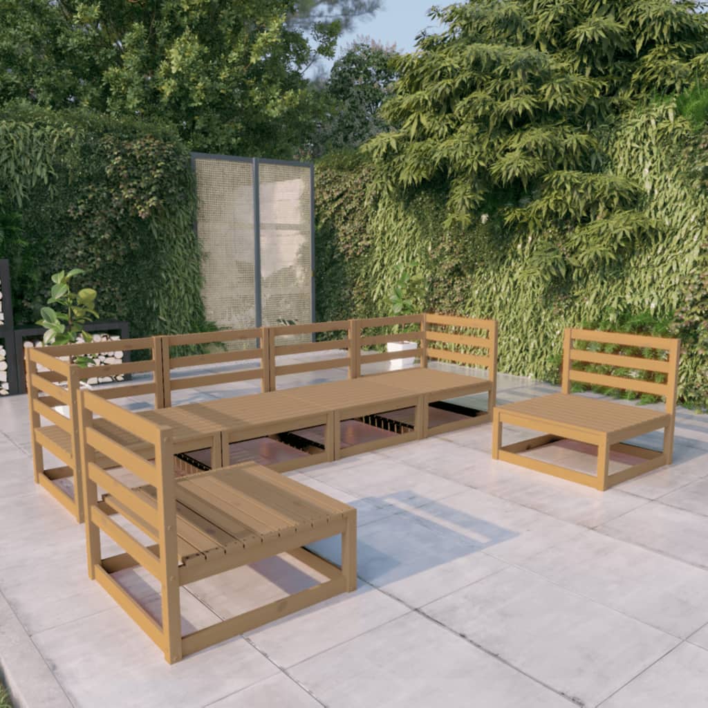 Vixl Set Mobilier De Grădină Cu Perne, 6 Piese, Lemn Masiv De Pin