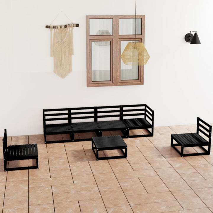 Vixl Set Mobilier Grădină Cu Perne, 7 Piese, Lemn Masiv Pin