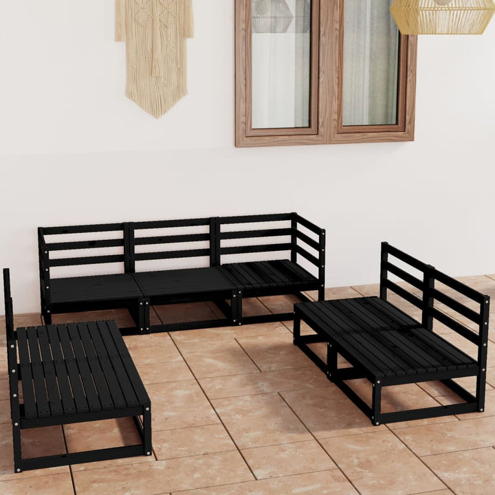 Vixl Set Mobilier De Grădină Cu Perne, 7 Piese, Lemn Masiv De Pin
