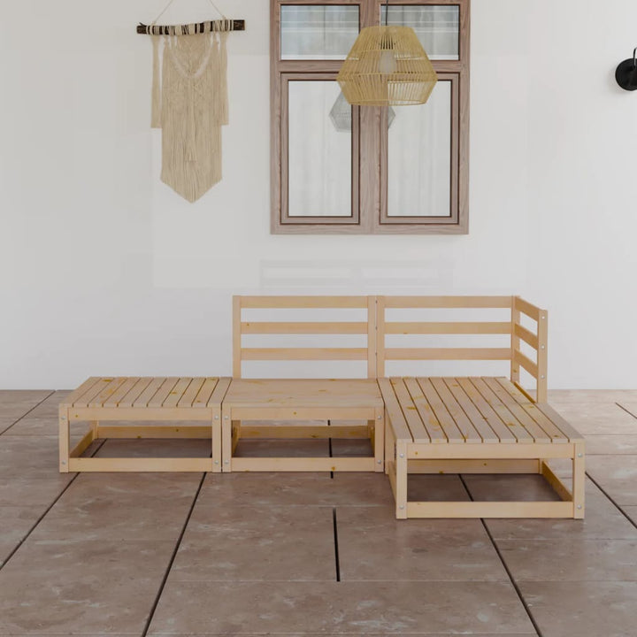 Vixl Set Mobilier De Grădină Cu Perne, 4 Piese, Lemn Masiv De Pin