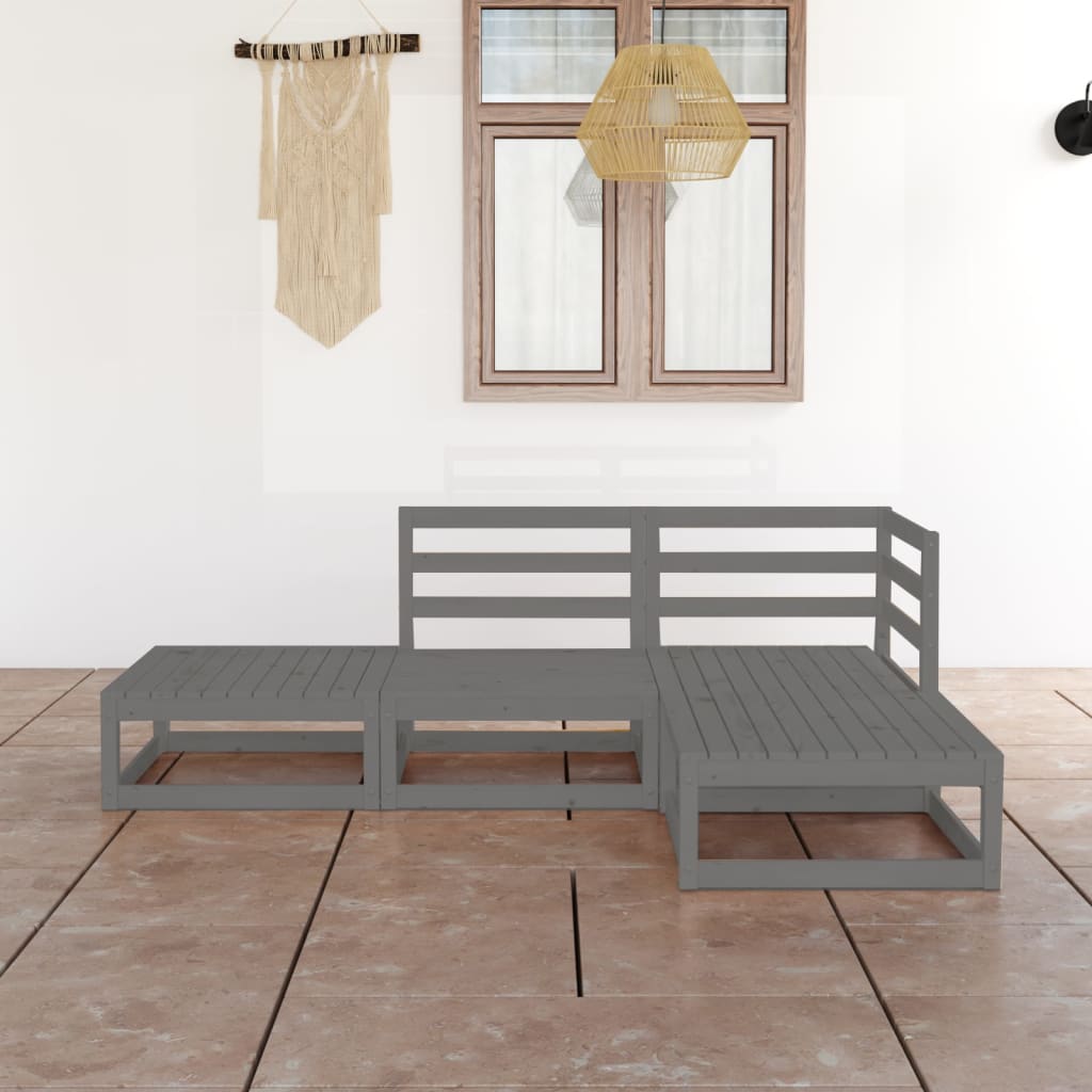 Vixl Set Mobilier De Grădină Cu Perne, 4 Piese, Lemn Masiv De Pin