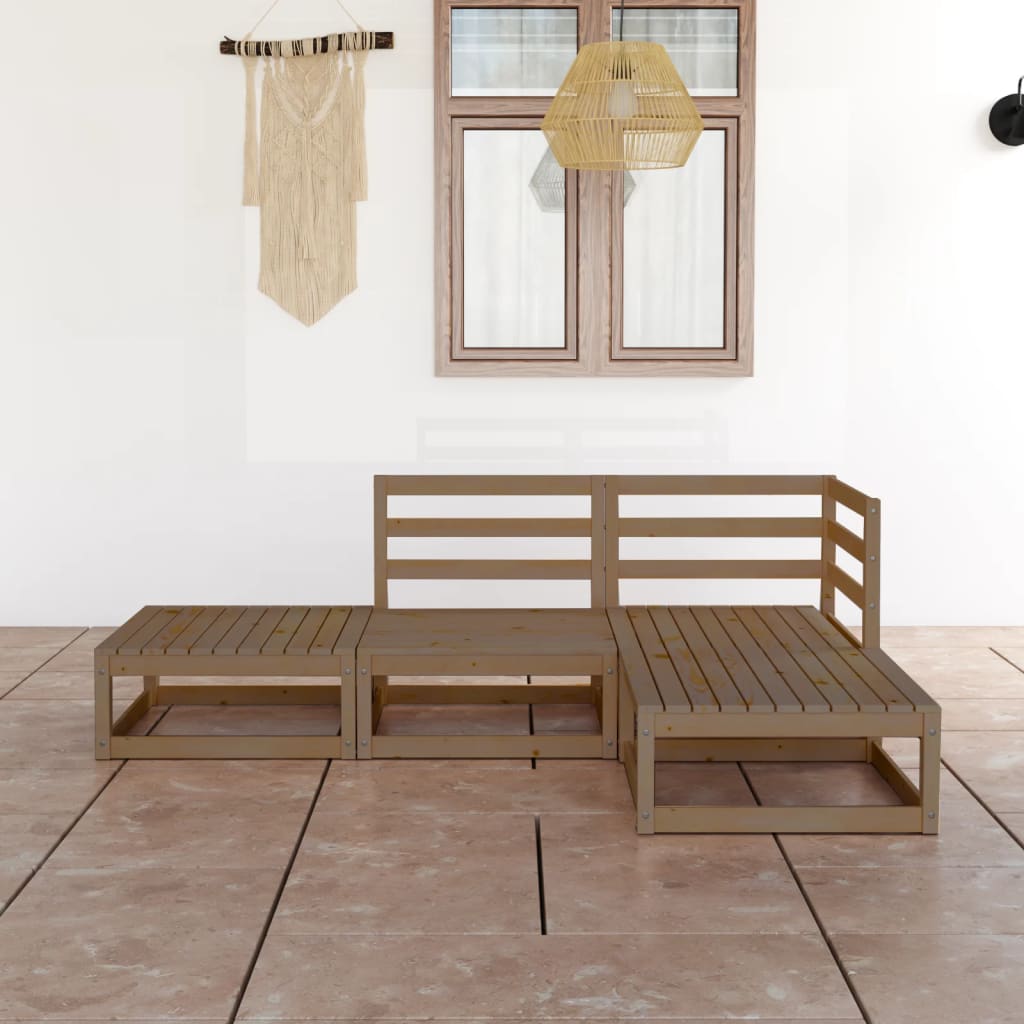 Vixl Set Mobilier De Grădină Cu Perne, 4 Piese, Lemn Masiv De Pin