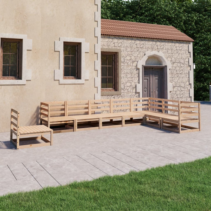Vixl Set Mobilier Grădină Cu Perne, 8 Piese, , Lemn Masiv De Pin