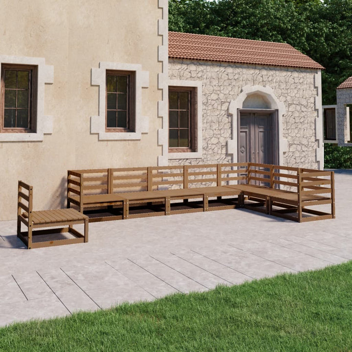 Vixl Set Mobilier Grădină Cu Perne, 8 Piese, , Lemn Masiv De Pin