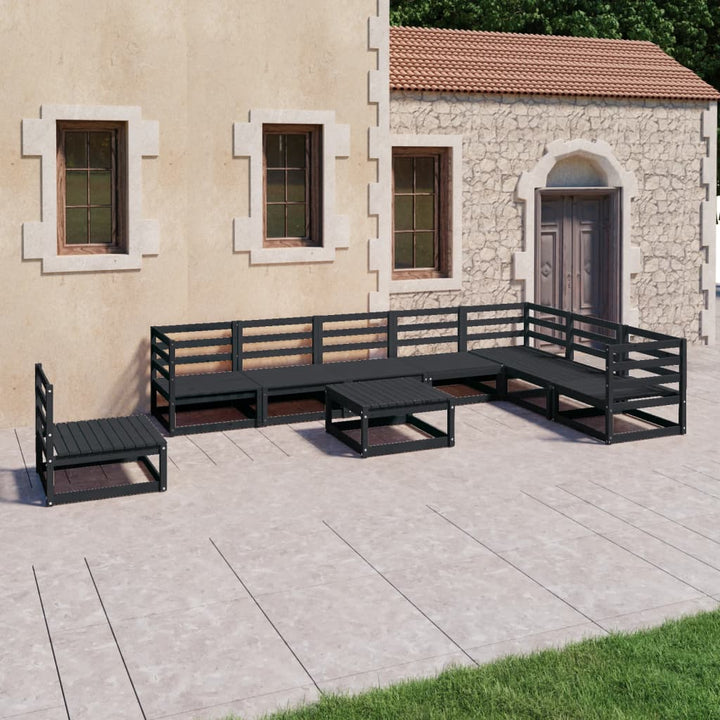 Vixl Set Mobilier Grădină Cu Perne, 9 Piese, , Lemn Masiv De Pin