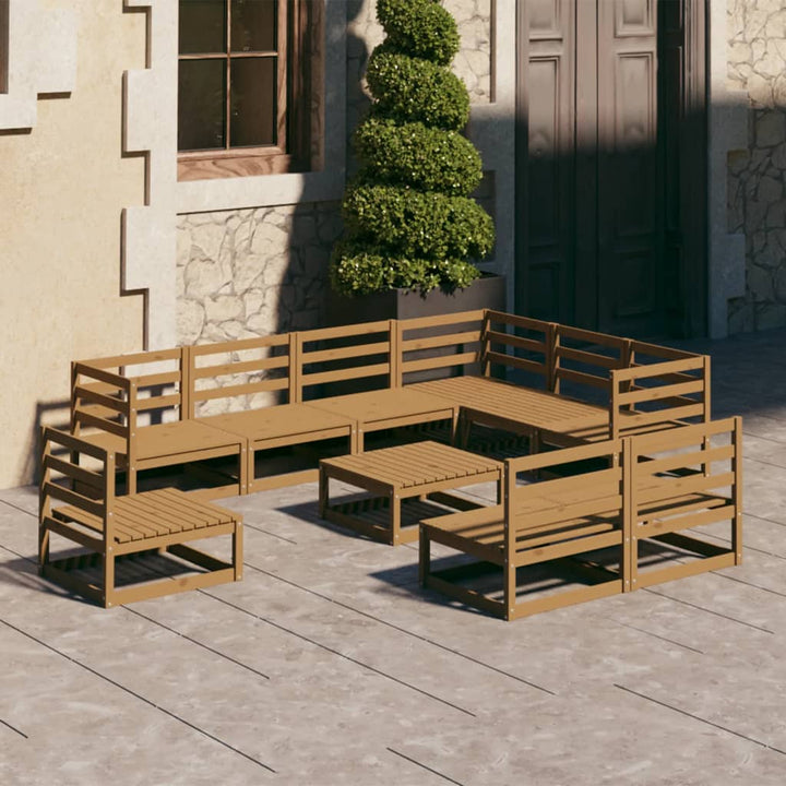 Vixl Set Mobilier Grădină Cu Perne, 10 Piese, , Lemn Masiv Pin