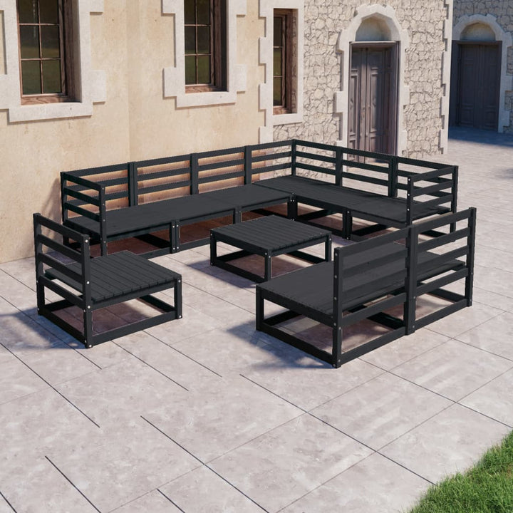 Vixl Set Mobilier Grădină Cu Perne, 10 Piese, , Lemn Masiv Pin