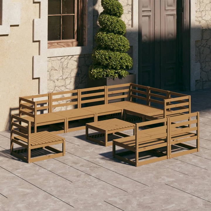 Vixl Set Mobilier Grădină Perne, 10 Piese, Lemn Masiv Pin