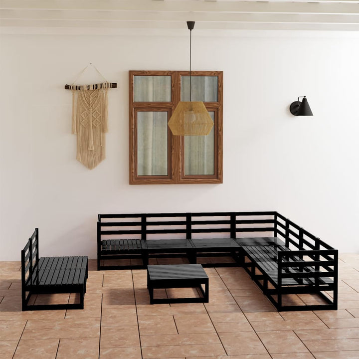 Vixl Set Mobilier Grădină Perne, 10 Piese, Lemn Masiv Pin