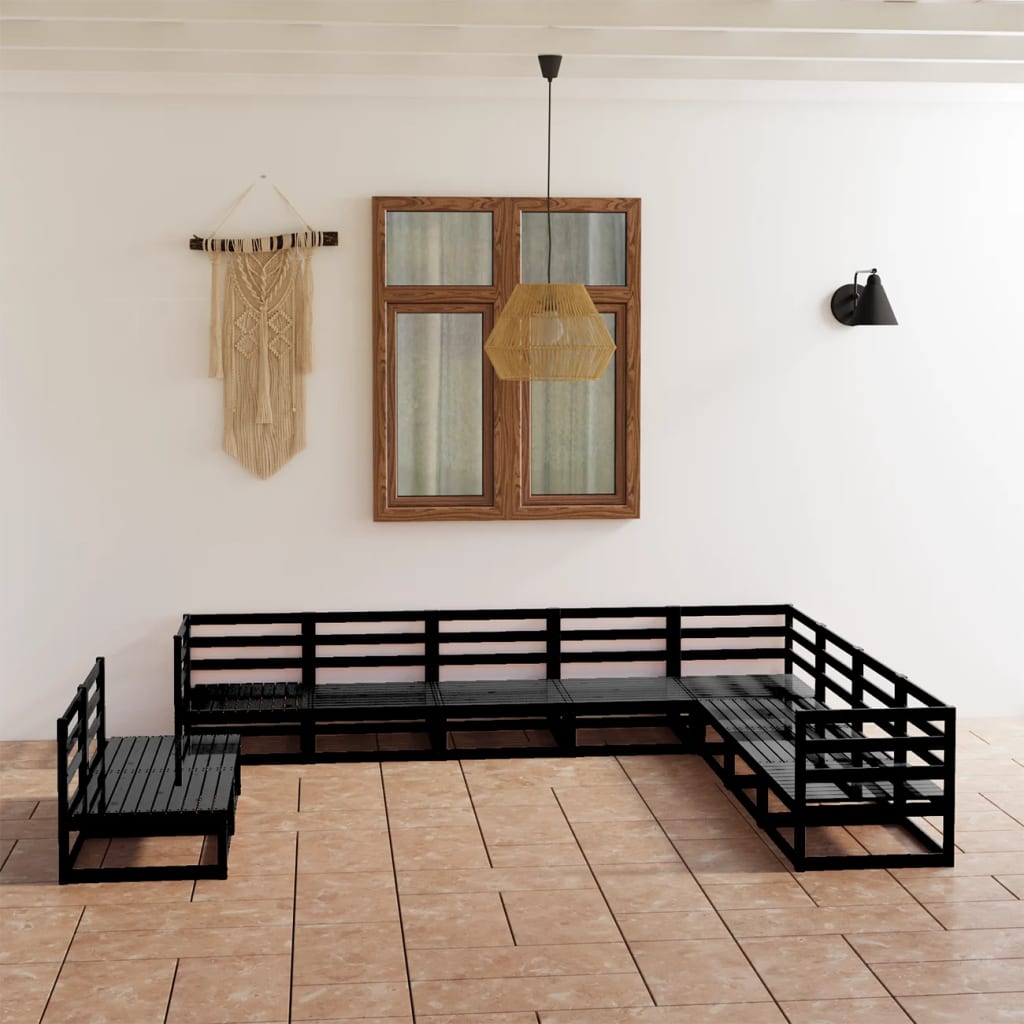 Vixl Set Mobilier Grădină Perne, 10 Piese, Lemn Masiv Pin