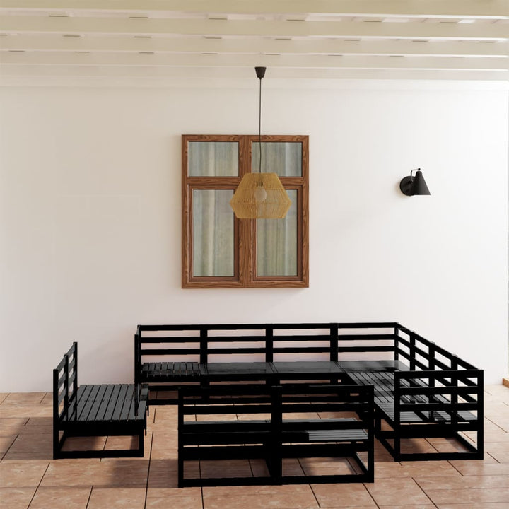 Vixl Set Mobilier Grădină Cu Perne, 11 Piese, , Lemn Masiv De Pin
