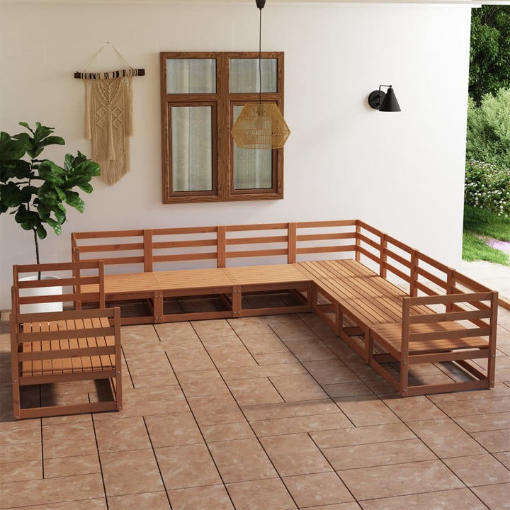 Vixl Set Mobilier Grădină, Perne, 9 Piese, Lemn Masiv Pin