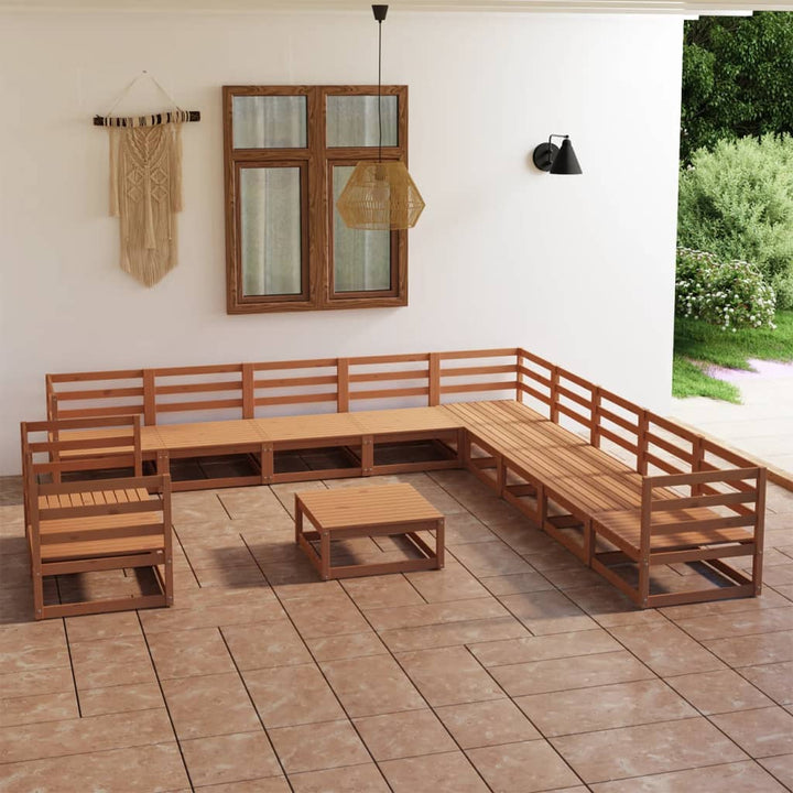 Vixl Set Mobilier Grădină Perne, 12 Piese, Lemn Masiv Pin