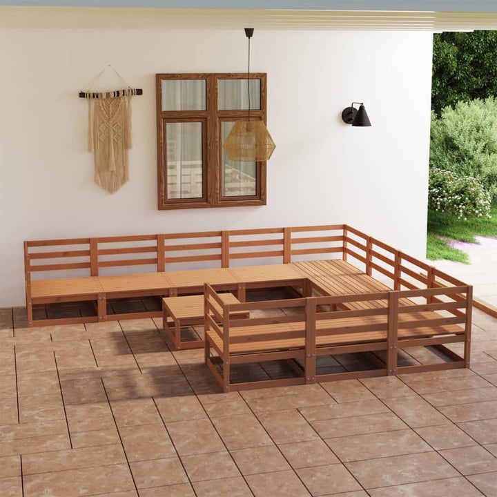 Vixl Set Mobilier Grădină Cu Perne, 11 Piese, Lemn Masiv De Pin