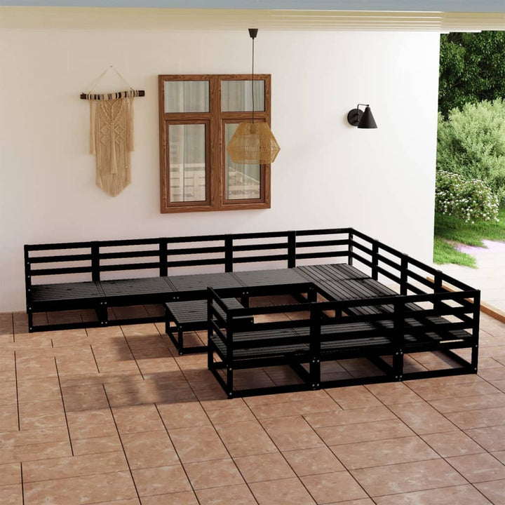 Vixl Set Mobilier Grădină Cu Perne, 11 Piese, Lemn Masiv De Pin