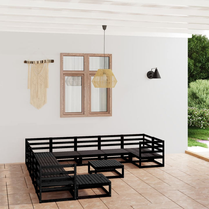 Vixl Set Mobilier Grădină Cu Perne Antracit, 12 Piese Lemn Masiv Pin