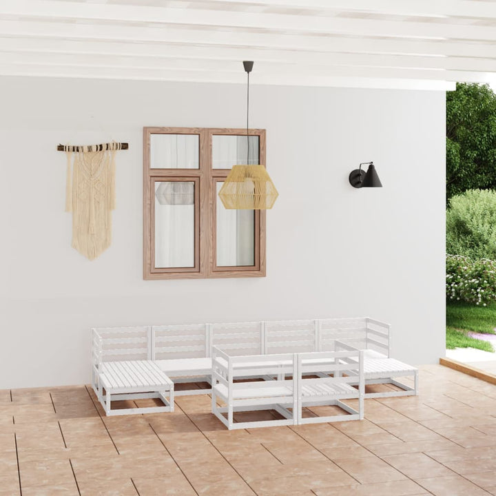 Vixl Set Mobilier Grădină Cu Perne, 9 Piese, , Lemn Masiv De Pin