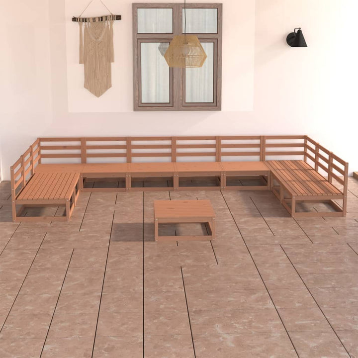 Vixl Set Mobilier Grădină Cu Perne, 11 Piese, Lemn Masiv De Pin