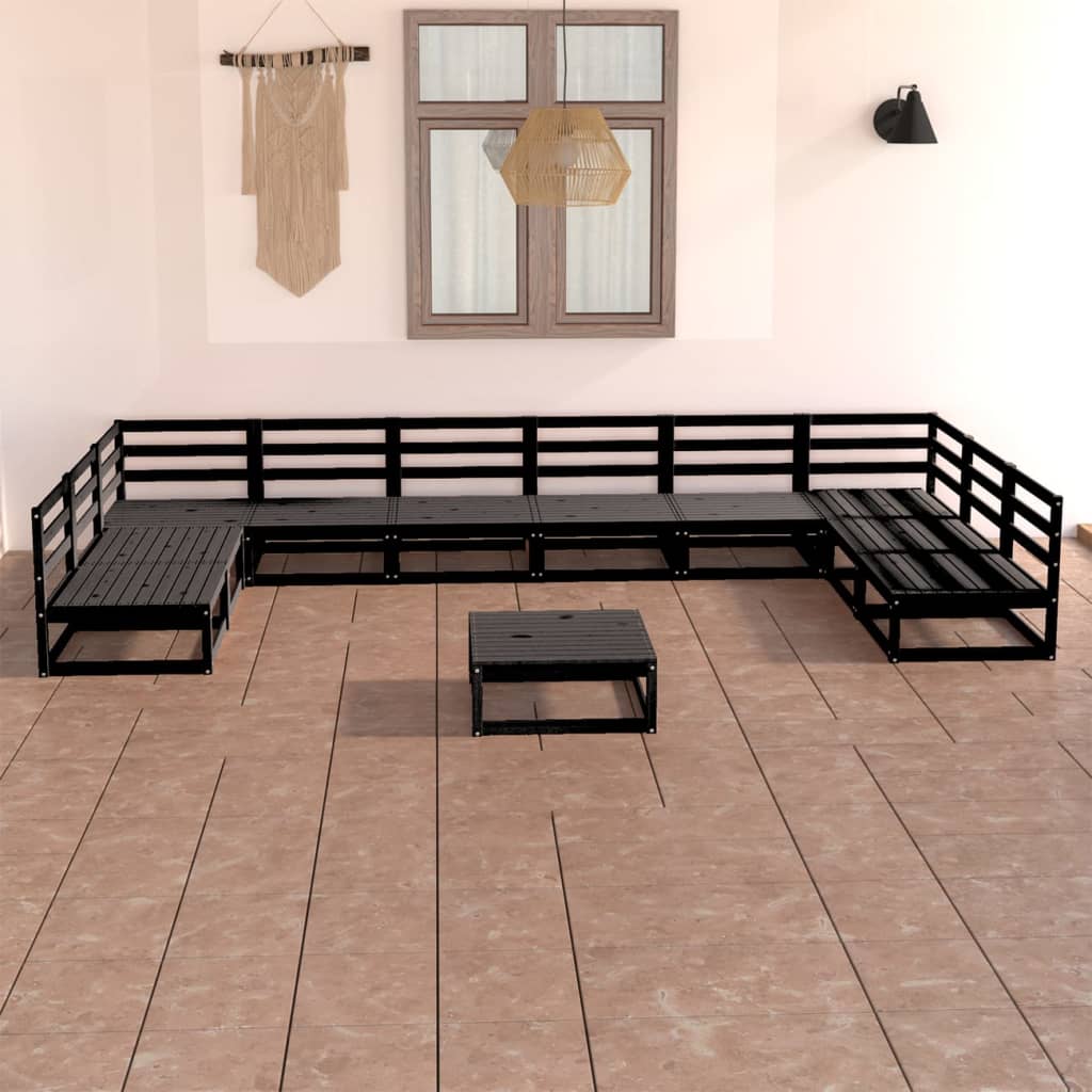 Vixl Set Mobilier Grădină Cu Perne, 11 Piese, Lemn Masiv De Pin
