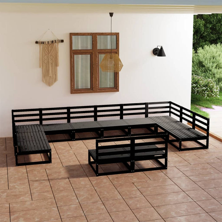 Vixl Set Mobilier Grădină Perne, 12 Piese, , Lemn Masiv Pin
