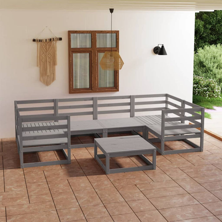 Vixl Set Mobilier Grădină Cu Perne, 7 Piese, , Lemn Masiv Pin
