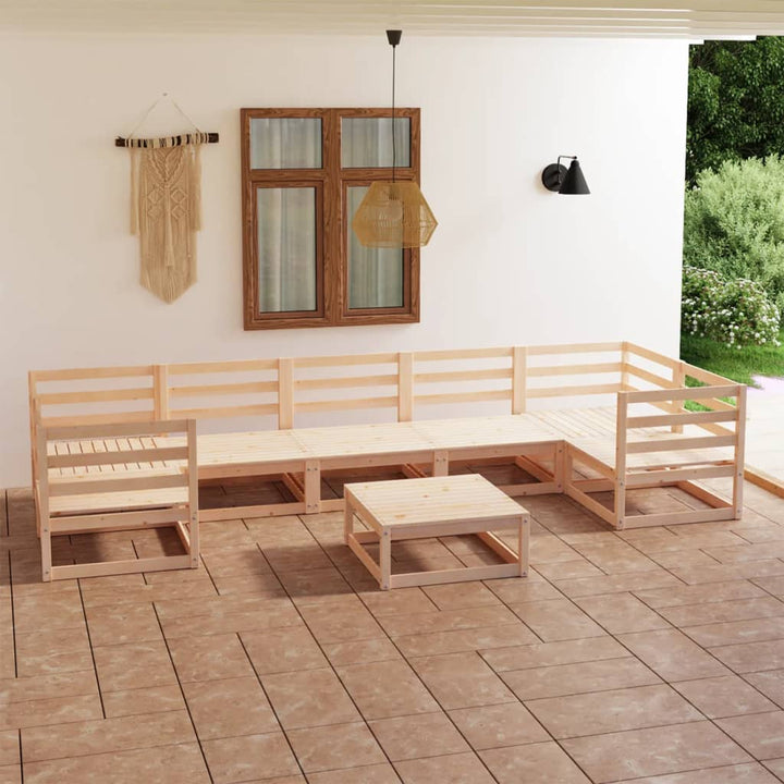 Vixl Set Mobilier Grădină, Perne, 8 Piese, Lemn Masiv Pin