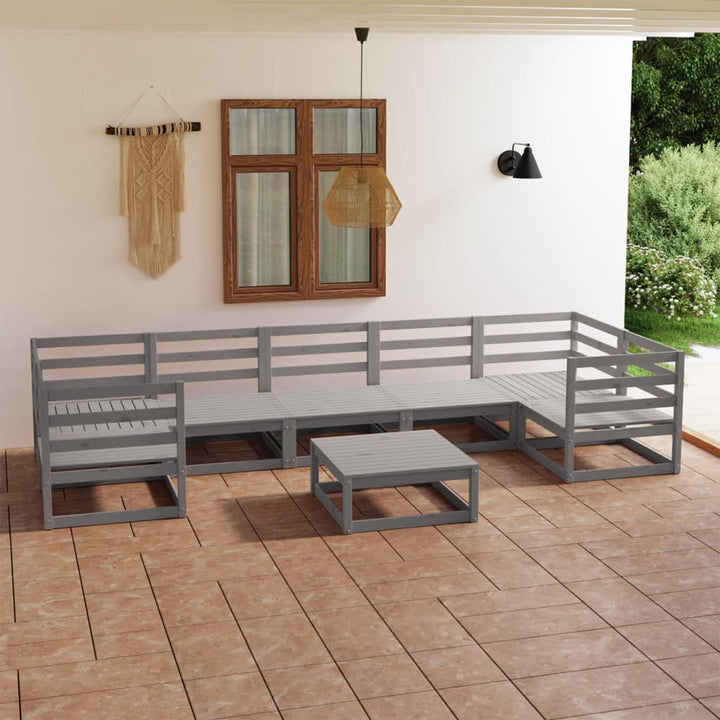 Vixl Set Mobilier Grădină, Perne, 8 Piese, Lemn Masiv Pin