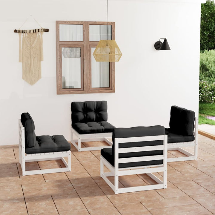 Vixl Set Mobilier De Grădină Cu Perne, 4 Piese, Lemn Masiv De Pin