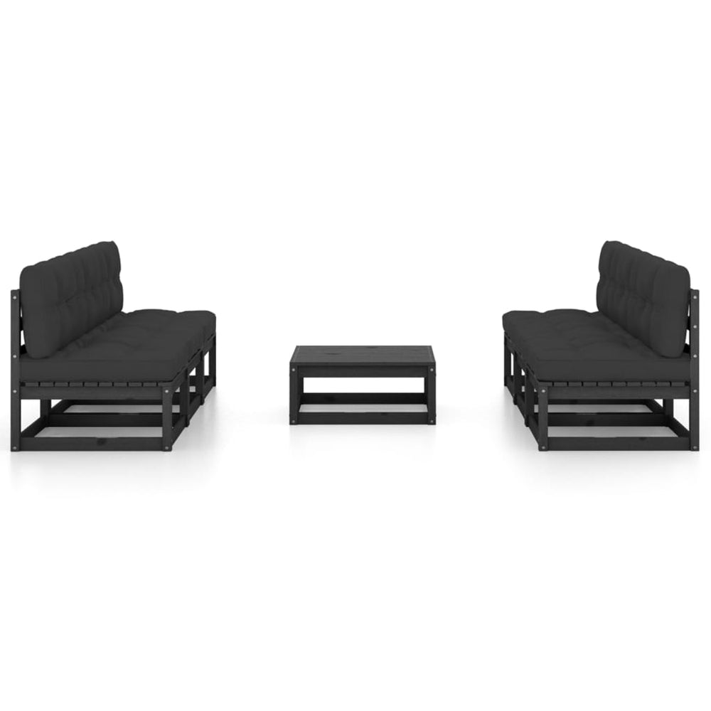 Vixl Set Mobilier Grădină Cu Perne, 7 Piese, Lemn Masiv Pin