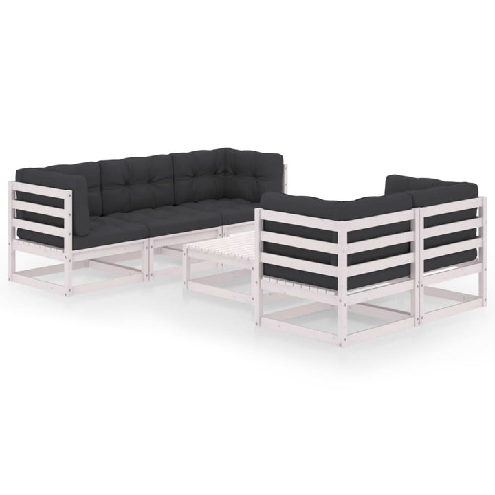 Vixl Set Mobilier De Grădină Cu Perne, 6 Piese, Lemn Masiv Pin