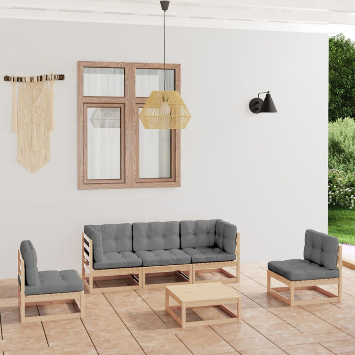 Vixl Set Mobilier De Grădină Cu Perne, 6 Piese, Lemn Masiv De Pin