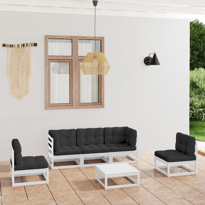 Vixl Set Mobilier De Grădină Cu Perne, 6 Piese, Lemn Masiv De Pin