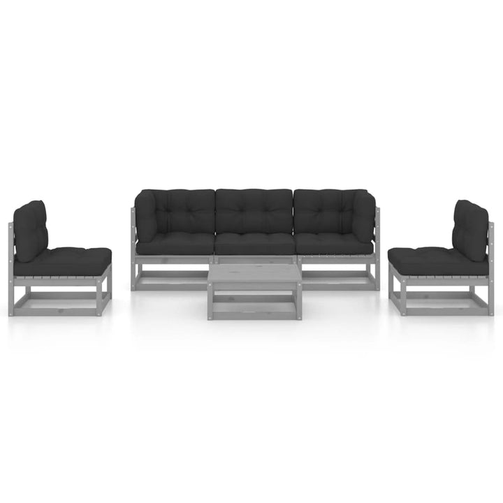 Vixl Set Mobilier De Grădină Cu Perne, 6 Piese, Lemn Masiv De Pin