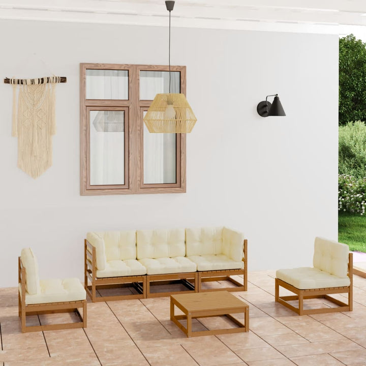 Vixl Set Mobilier De Grădină Cu Perne, 6 Piese, Lemn Masiv De Pin