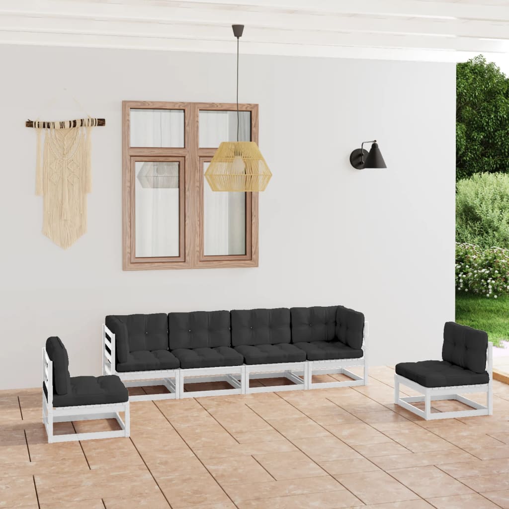 Vixl Set Mobilier De Grădină Cu Perne, 6 Piese, Lemn Masiv De Pin