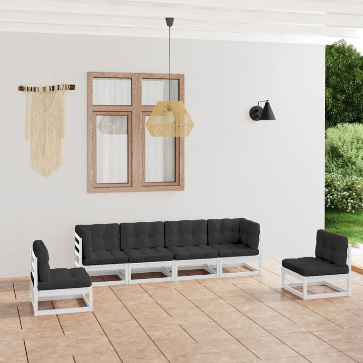 Vixl Set Mobilier De Grădină Cu Perne, 6 Piese, Lemn Masiv De Pin