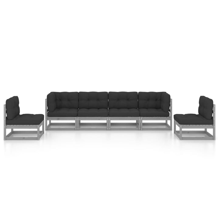 Vixl Set Mobilier De Grădină Cu Perne, 6 Piese, Lemn Masiv De Pin