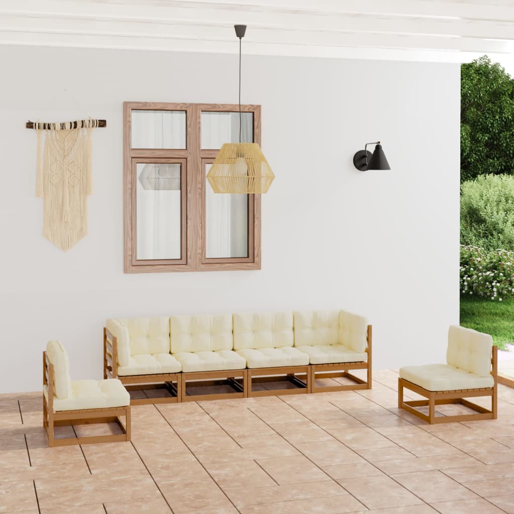 Vixl Set Mobilier De Grădină Cu Perne, 6 Piese, Lemn Masiv De Pin