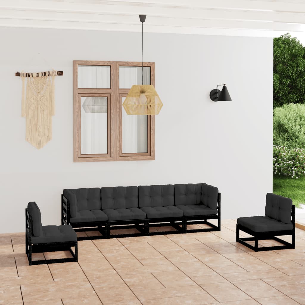 Vixl Set Mobilier De Grădină Cu Perne, 6 Piese, Lemn Masiv De Pin