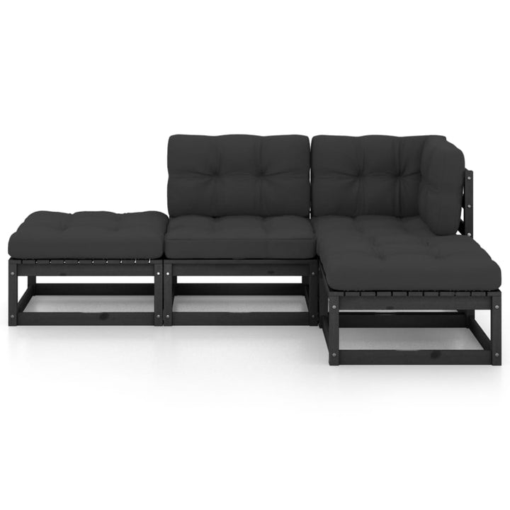 Vixl Set Mobilier De Grădină Cu Perne, 4 Piese, Lemn Masiv De Pin