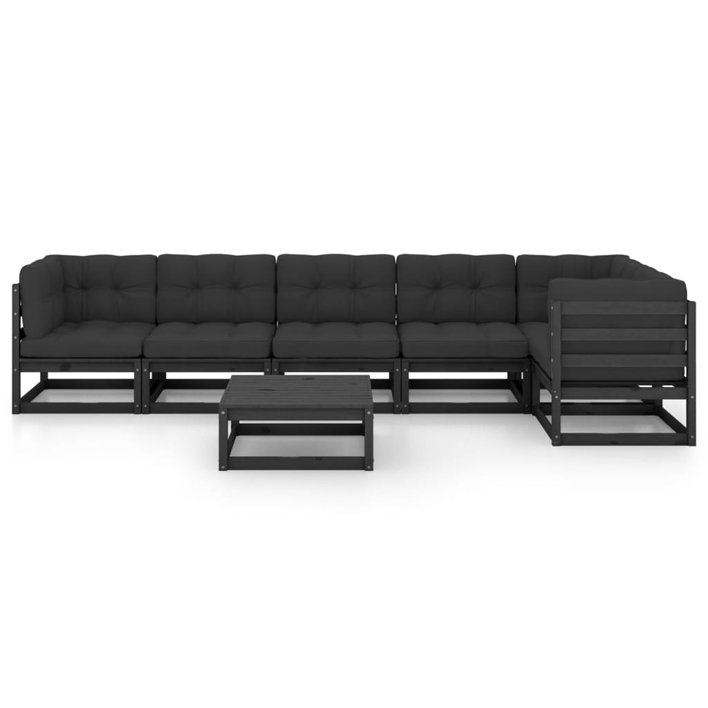 Vixl Set Mobilier Grădină Cu Perne, 7 Piese, Lemn Masiv Pin