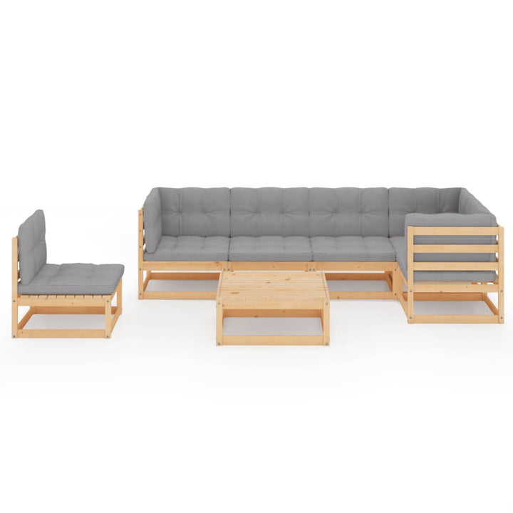 Vixl Set Mobilier De Grădină Cu Perne, 7 Piese, Lemn Masiv De Pin